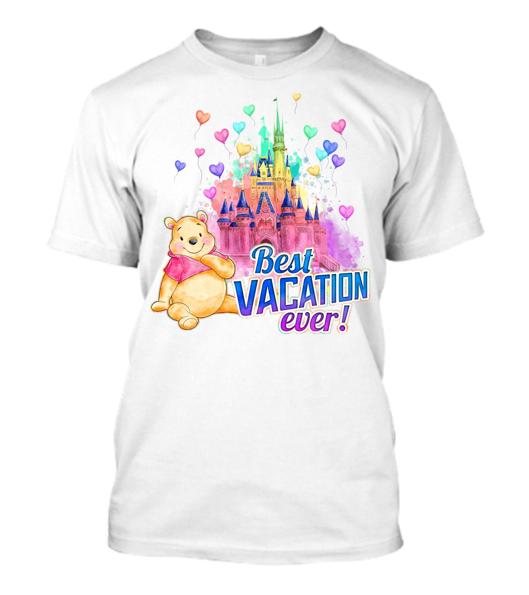 Best Vacation Ever Pooh Castle Balloons T-Shirt