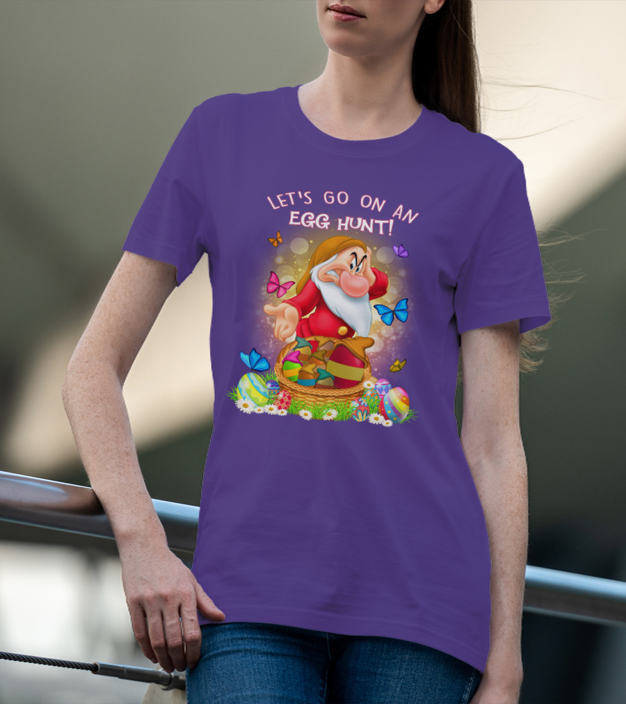 Let's Go On An Egg Hunt Grumpy Butterflies Easter Basket T-Shirt