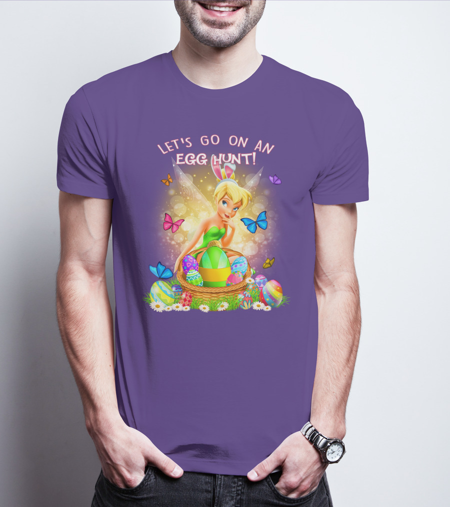 Let's Go On An Egg Hunt Tinkerbell Basket Butterflies T-Shirt