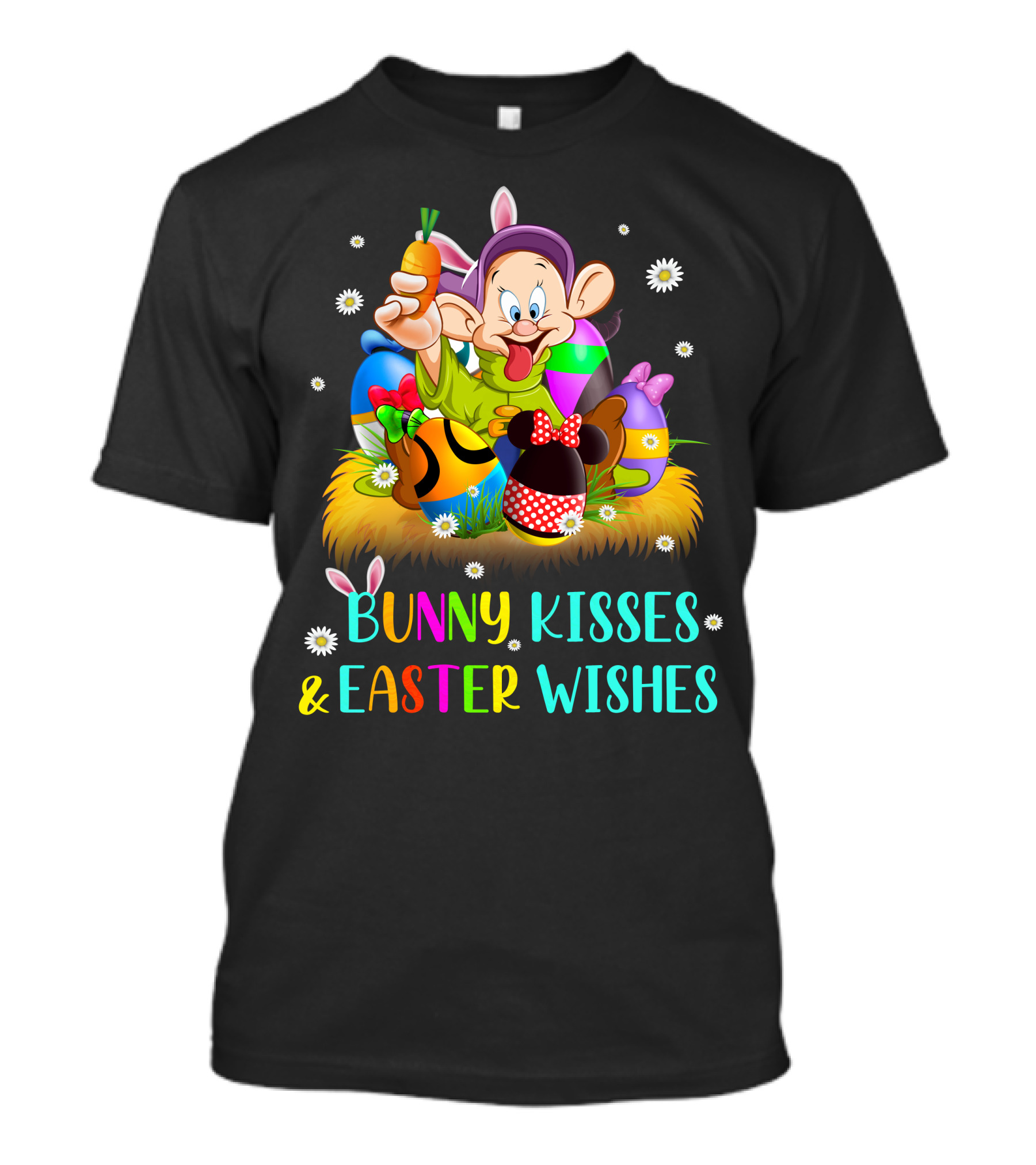 Bunny Kisses & Easter Wishes Dopey Character Easter Eggs Carrot T-Shirt