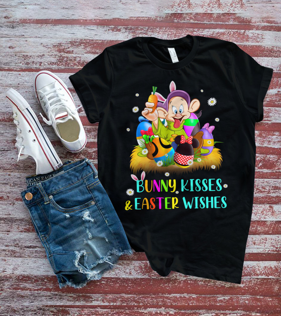 Bunny Kisses & Easter Wishes Dopey Character Easter Eggs Carrot T-Shirt