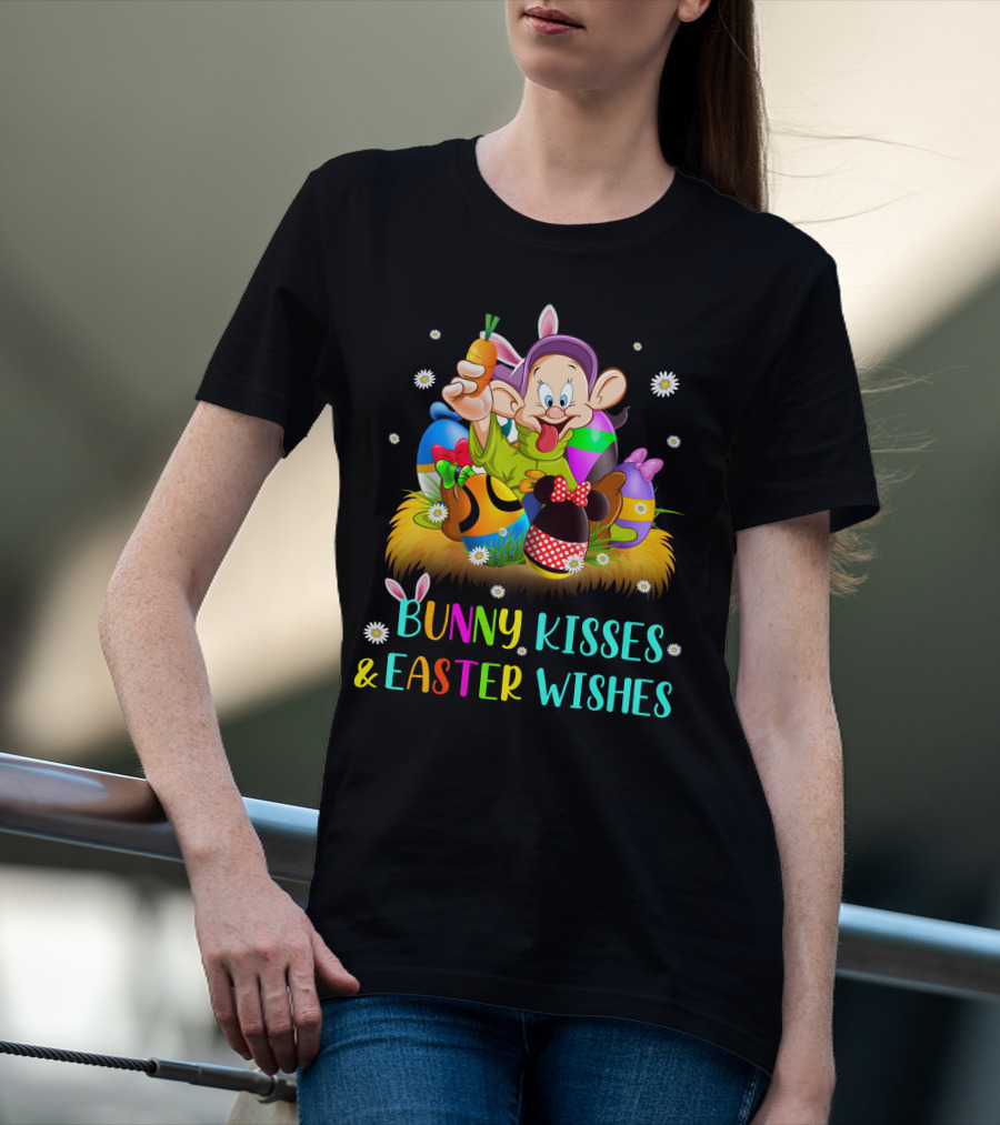 Bunny Kisses & Easter Wishes Dopey Character Easter Eggs Carrot T-Shirt