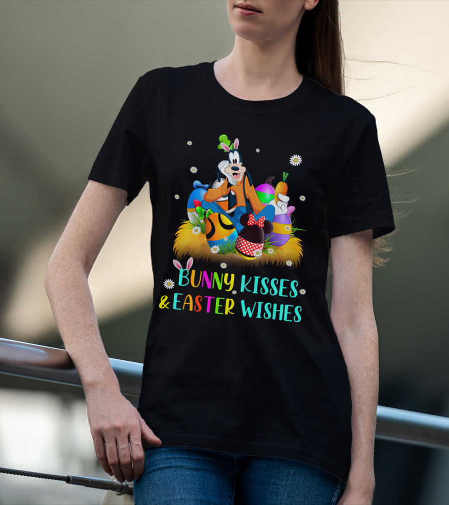 Goofy Bunny Kisses & Easter Wishes T-Shirt