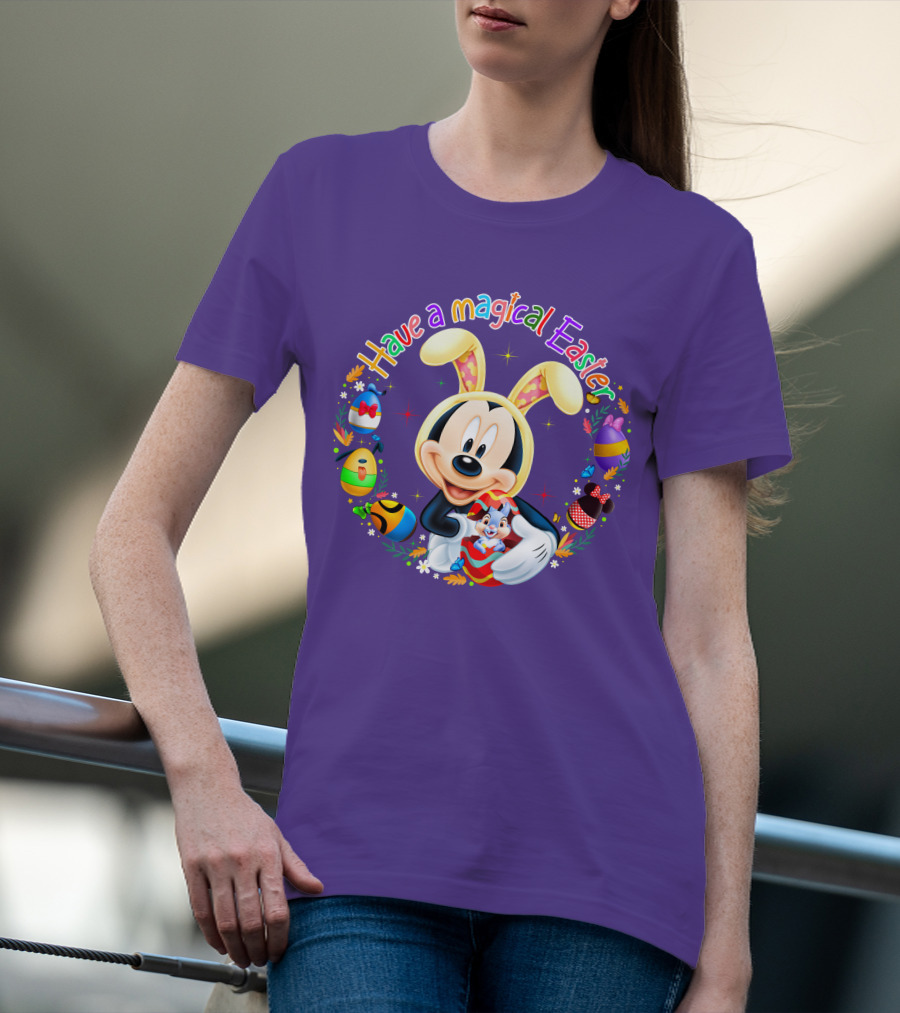 Have A Magical Easter Mickey Mouse With Bunny Ears And Colorful Eggs T-Shirt