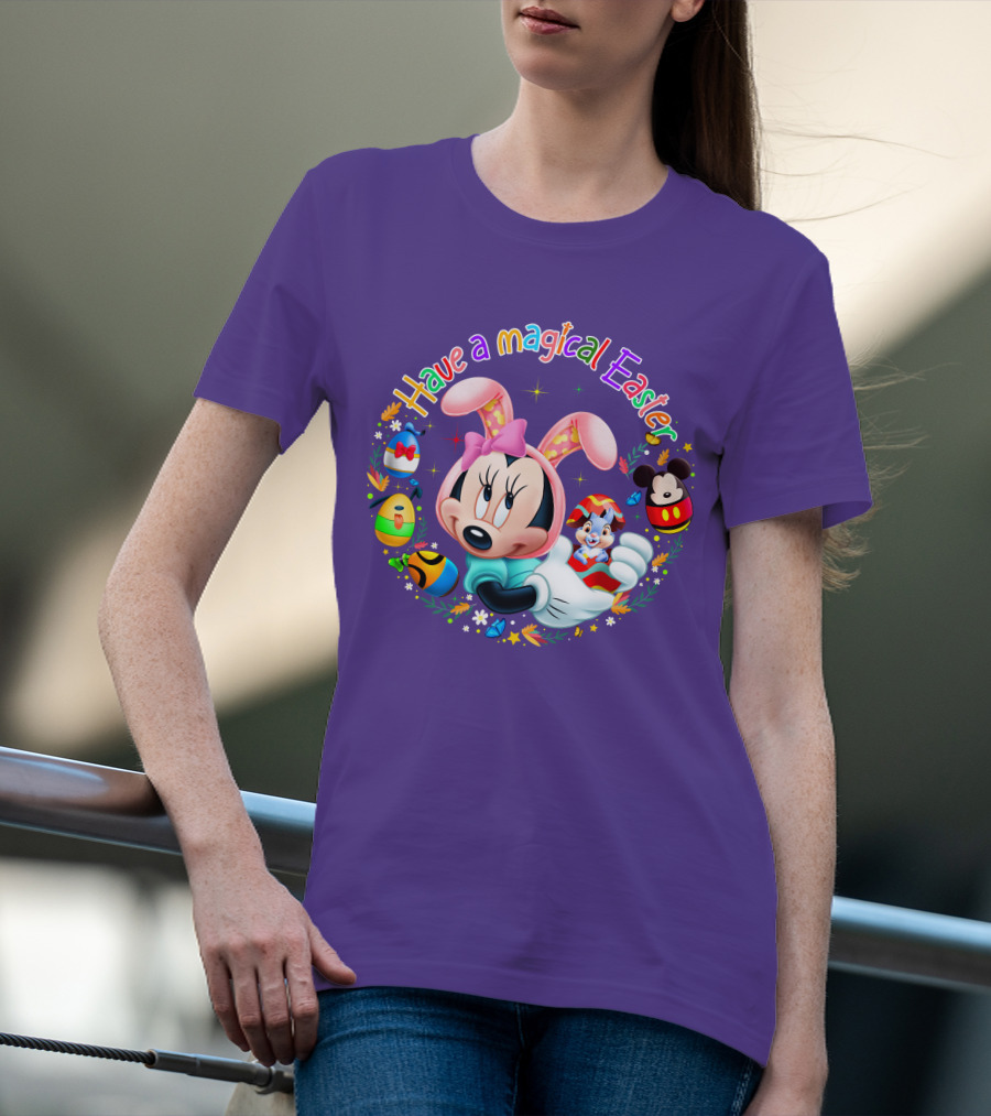Minnie Mouse Have A Magical Easter With Easter Eggs And Flowers T-Shirt