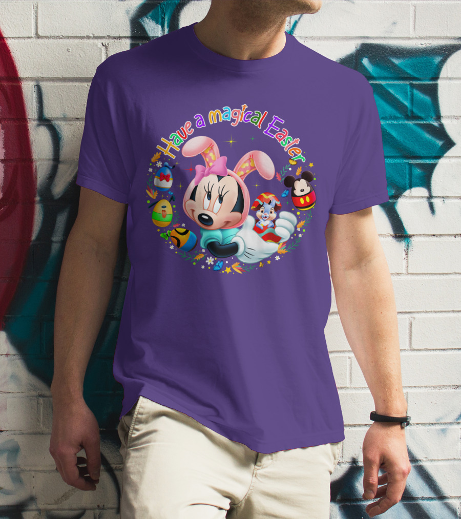 Minnie Mouse Have A Magical Easter With Easter Eggs And Flowers T-Shirt