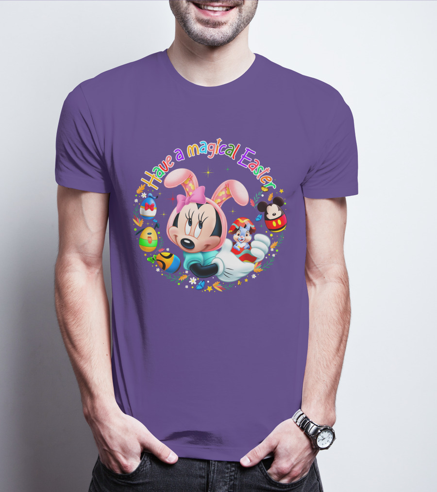 Minnie Mouse Have A Magical Easter With Easter Eggs And Flowers T-Shirt