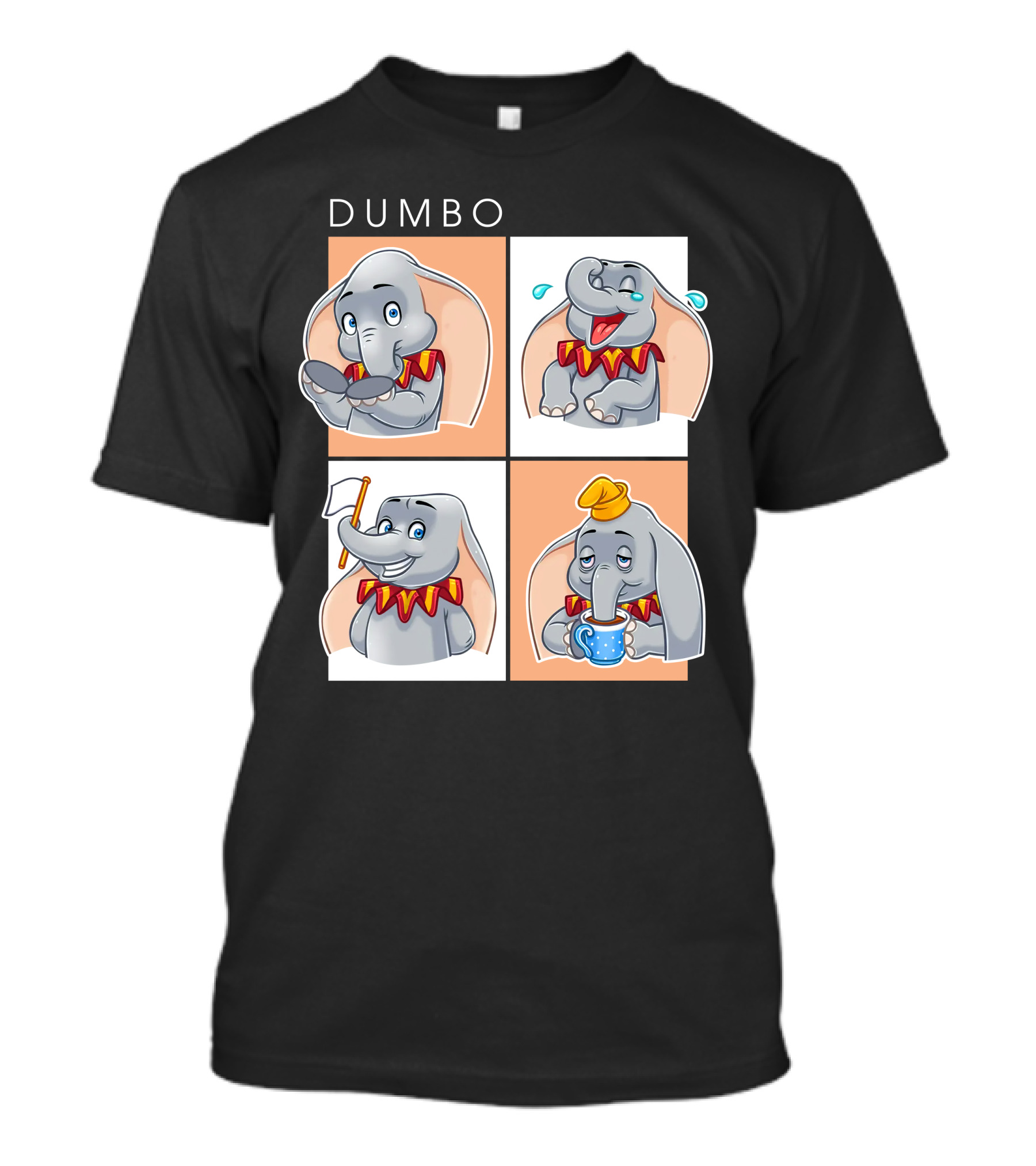 Dumbo Disney Elephant Cartoon Comic Expressions T-Shirt