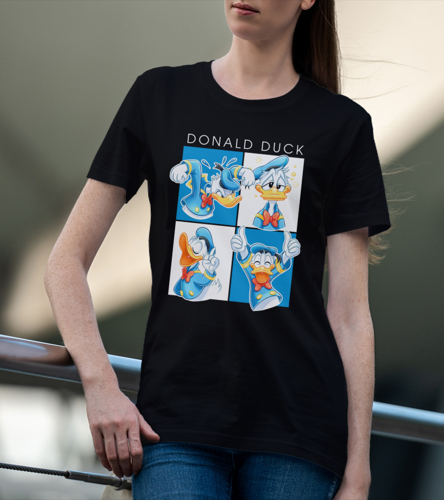 Donald Duck Emotions Blue Sailor Hat Bow Tie T-Shirt