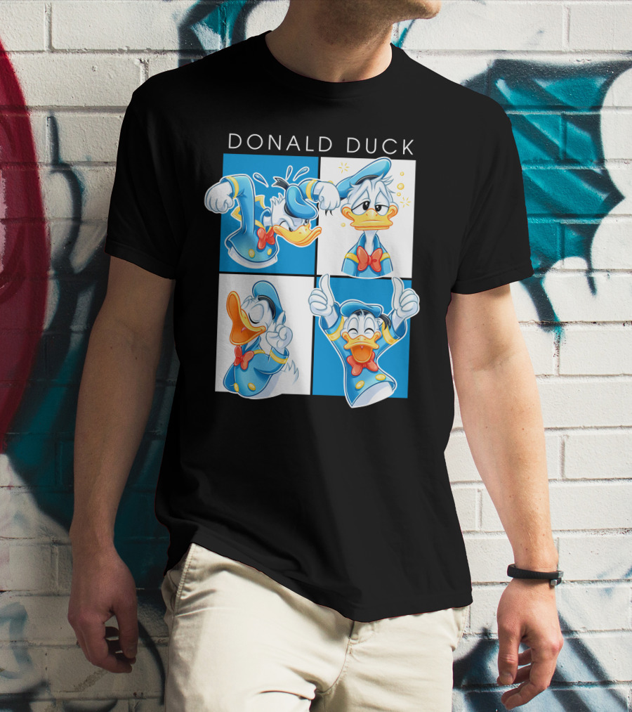 Donald Duck Emotions Blue Sailor Hat Bow Tie T-Shirt