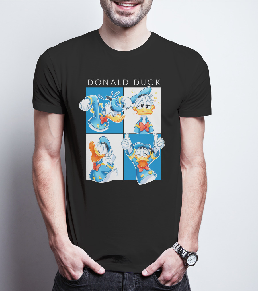 Donald Duck Emotions Blue Sailor Hat Bow Tie T-Shirt