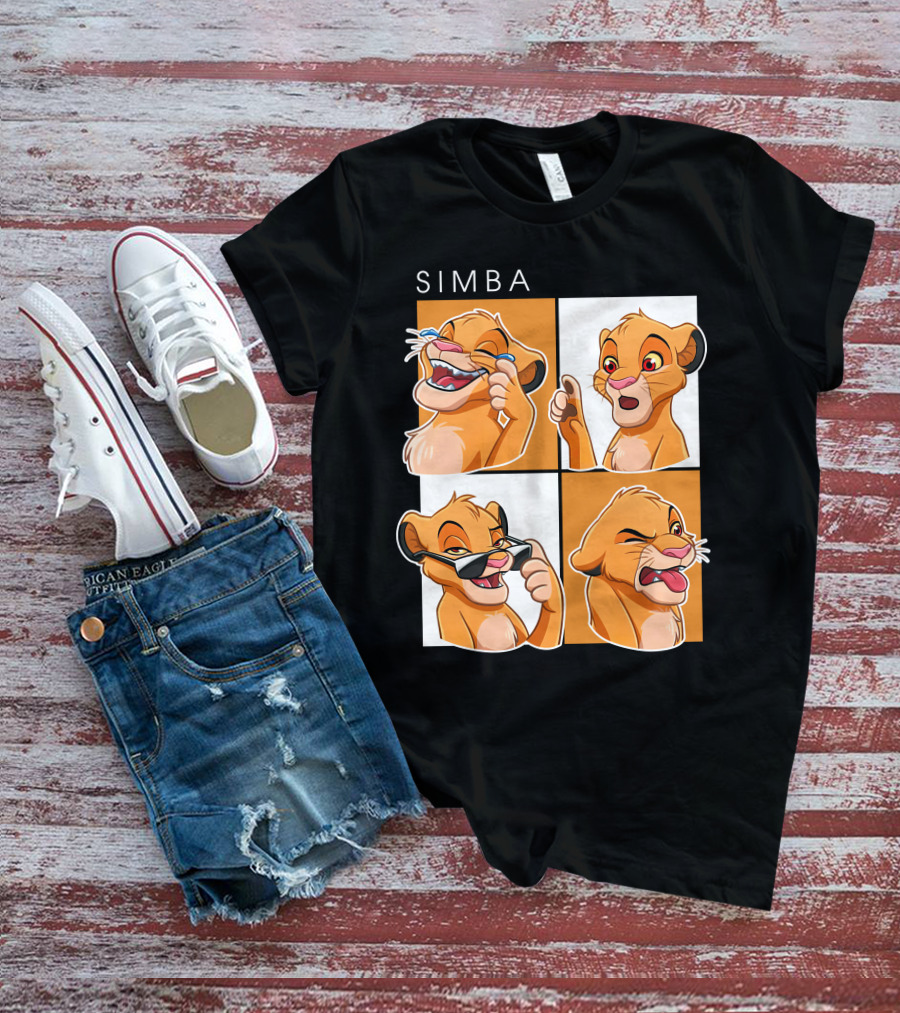 Simba Animated Expressions Four Panel T-Shirt