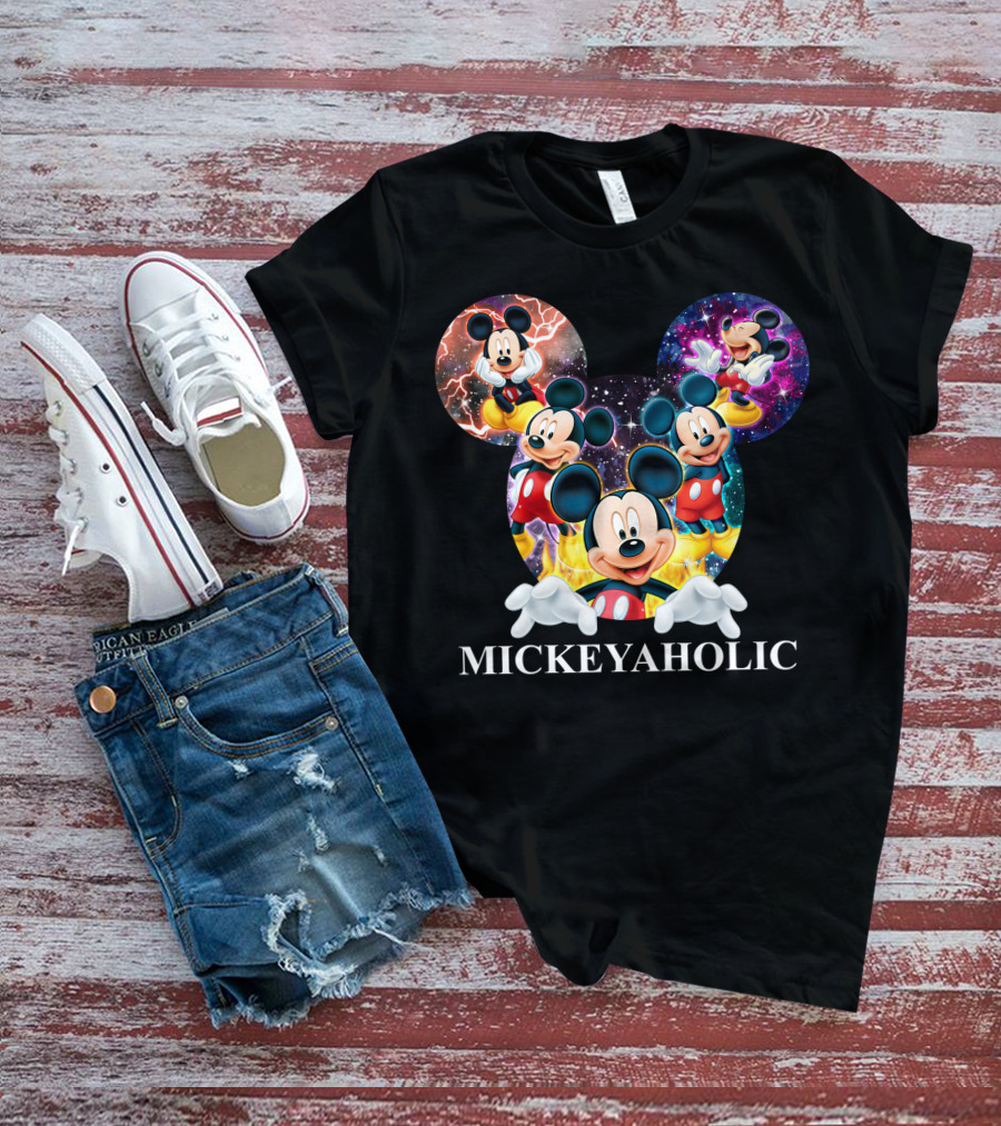 Mickeyaholic Colorful Cosmic Mickey Mouse Extravaganza T-Shirt