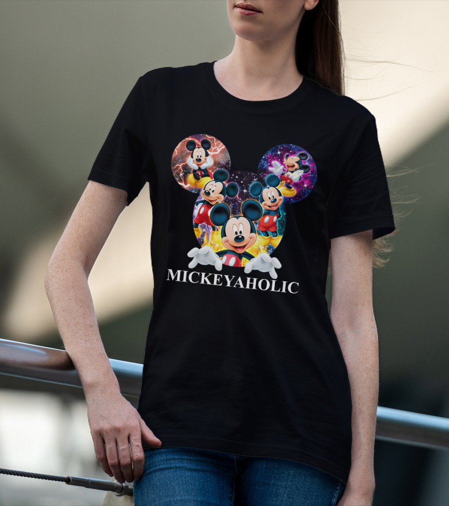Mickeyaholic Colorful Cosmic Mickey Mouse Extravaganza T-Shirt
