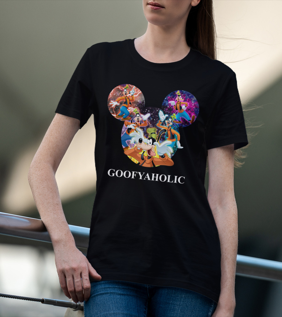 Goofyaholic Disney Goofy Cosmic Adventure In Mickey Mouse Ears T-Shirt