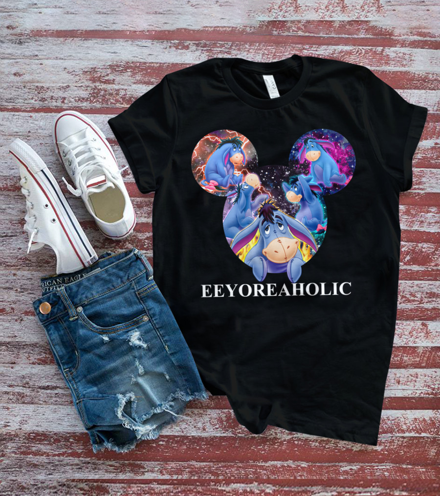 Eeyoreaholic Disney Mickey Mouse Head Galaxy Eeyore T-Shirt