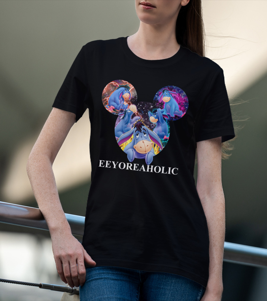 Eeyoreaholic Disney Mickey Mouse Head Galaxy Eeyore T-Shirt