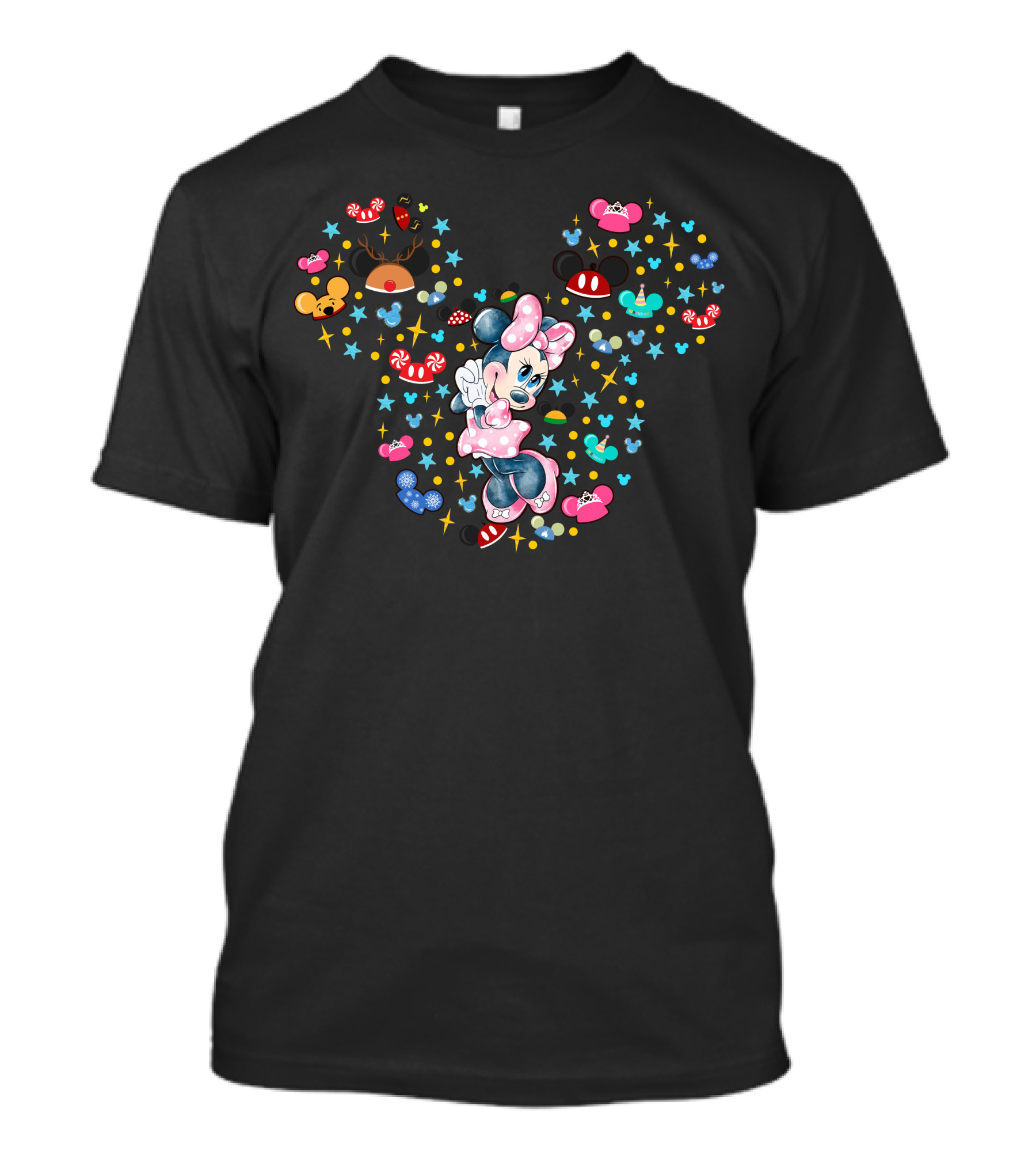 Minnie Mouse Iconic Bow Polka Dots And Mickey Ears Celebration T-Shirt