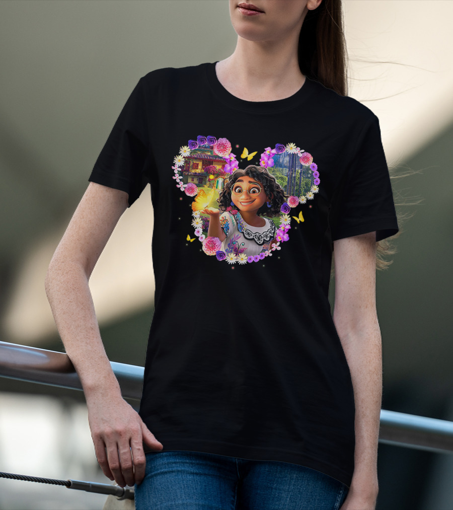 Mirabel Encanto Butterfly Floral Heart T-Shirt