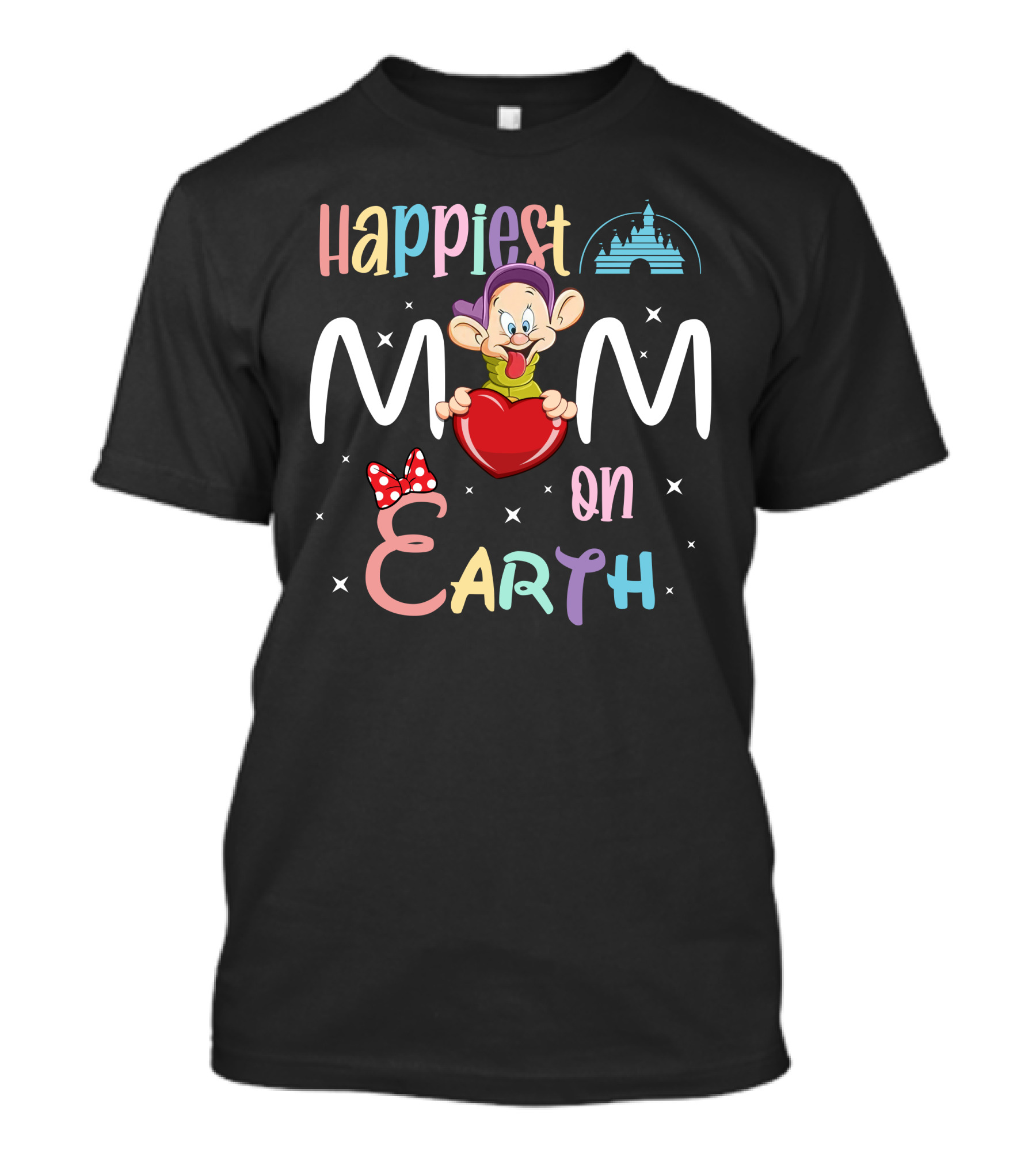 Happiest Mom On Earth Dopey Disney Castle Heart T-Shirt