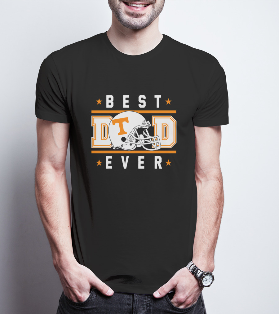 Best Dad Ever Tennessee Volunteers Football Helmet T-Shirt