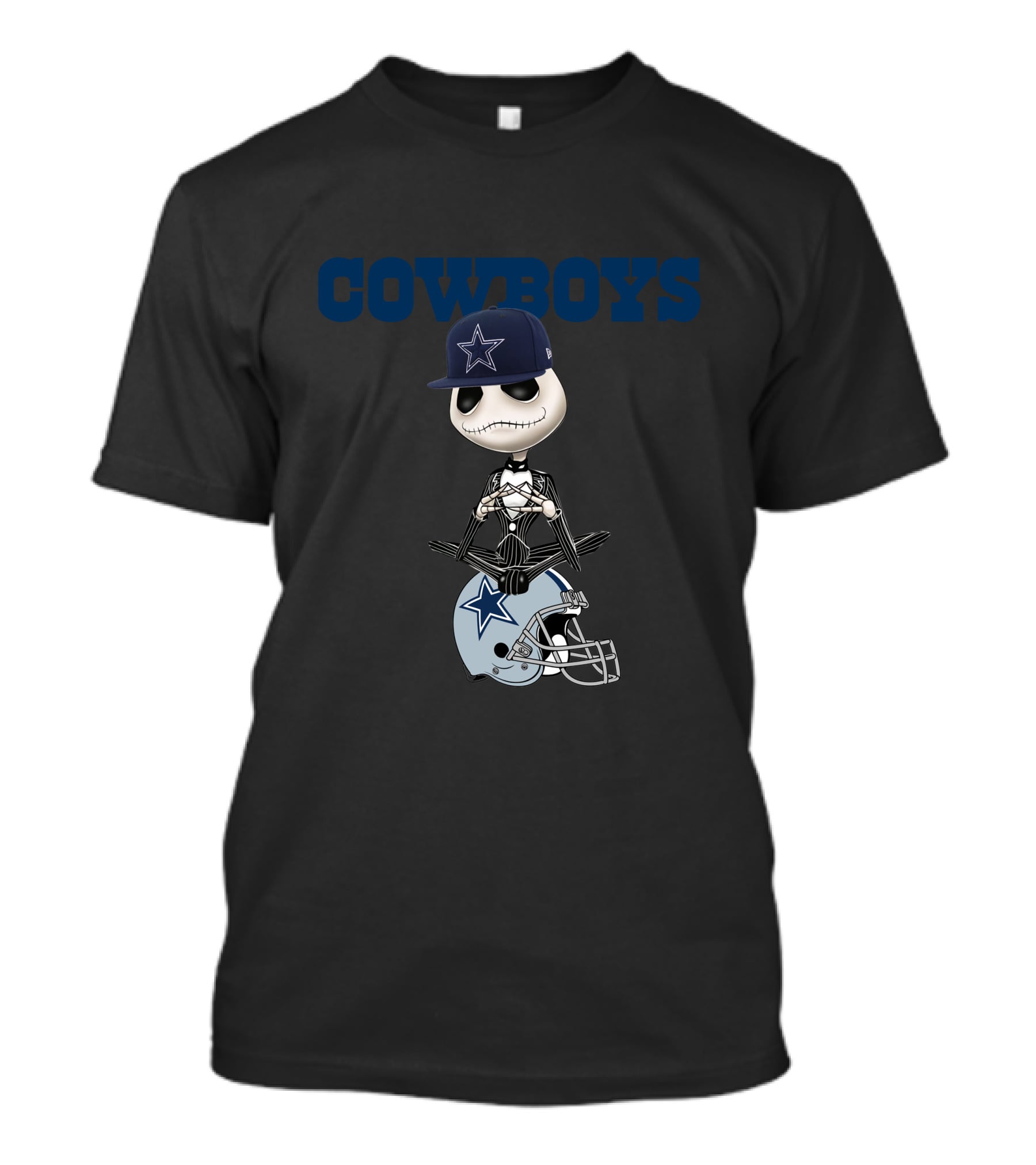 COWBOYS Jack Skellington Dallas Cowboys Helmet Hat T-Shirt