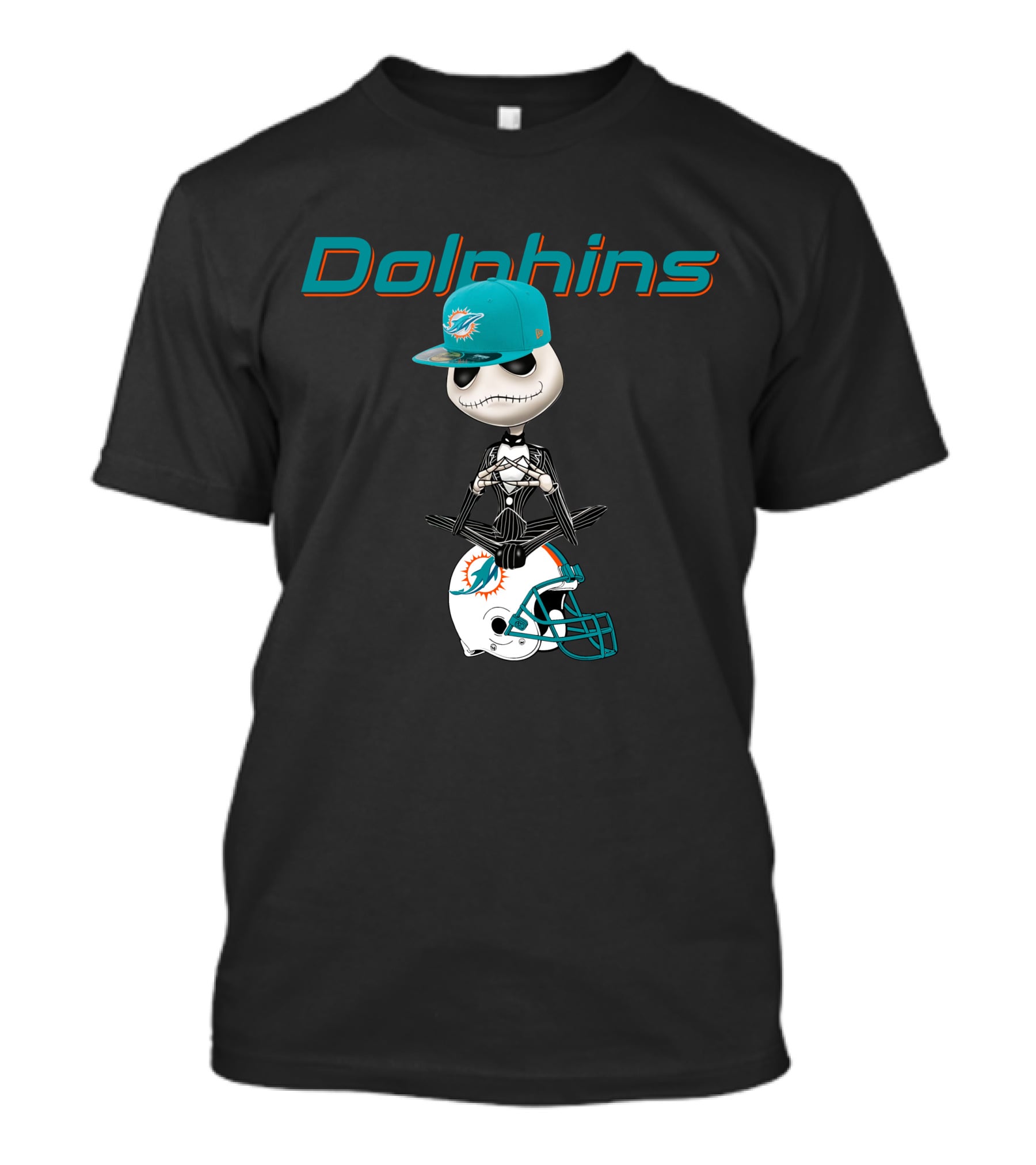 Dolphins Jack Skellington Miami Football Fusion T-Shirt
