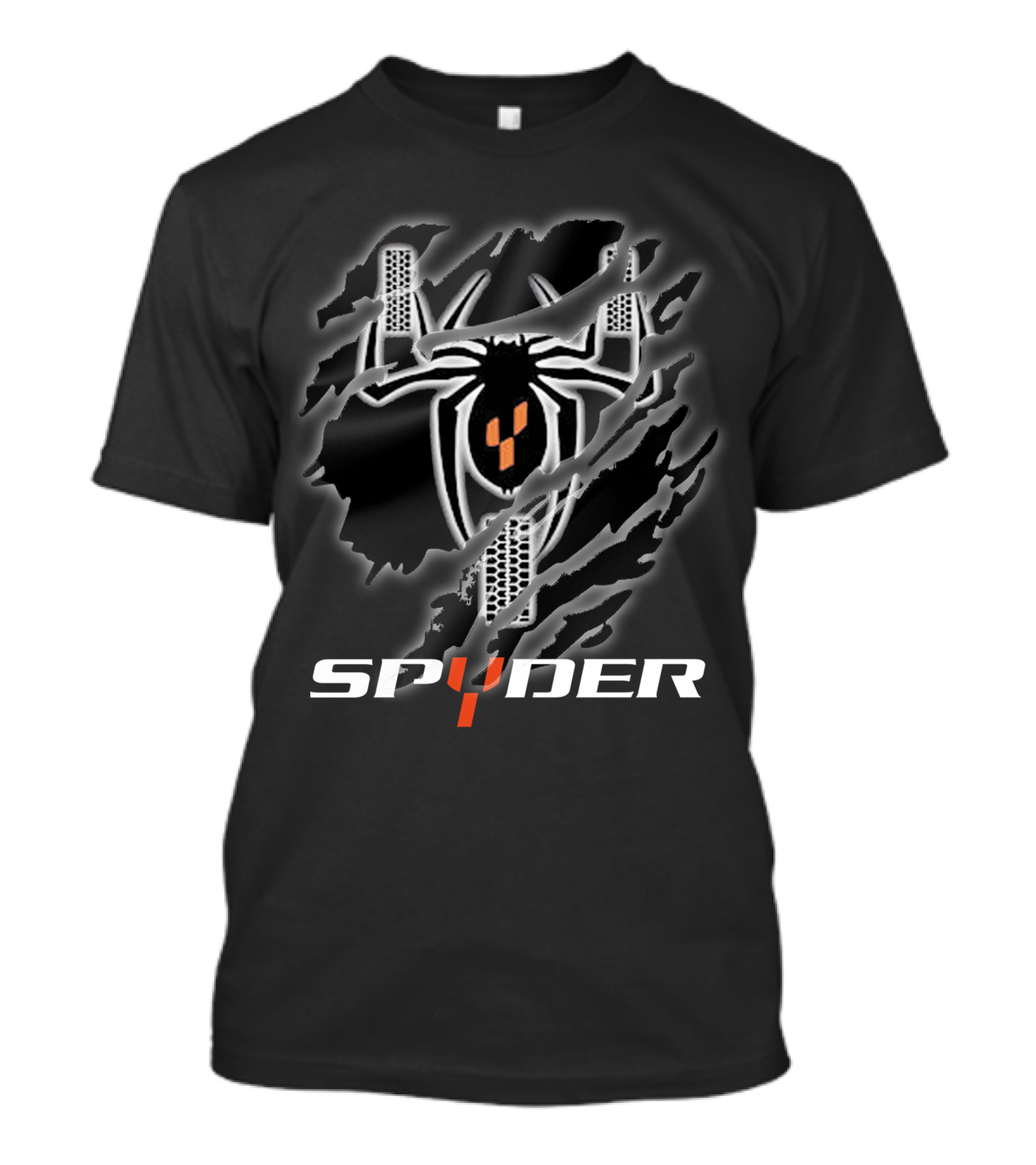 Spyder Black Spider Web Pattern With Claw Marks T-Shirt