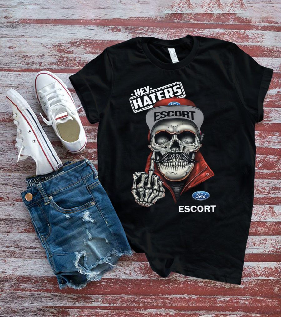 HEY HATERS FORD ESCORT SKULL MIDDLE FINGER T-Shirt