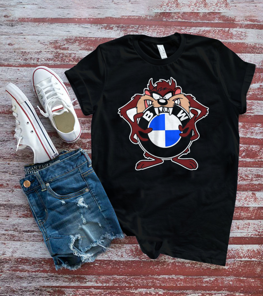 Tasmanian Devil Holding BMW Logo Circle T-Shirt