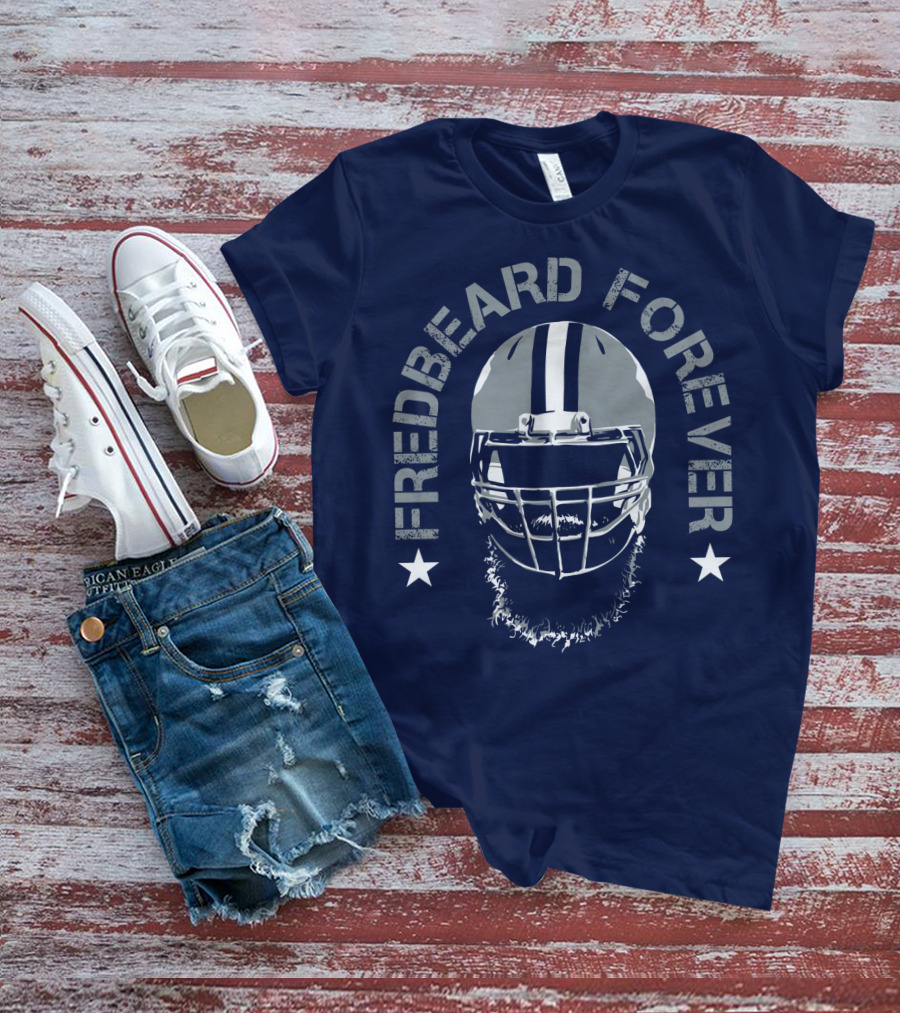 Fredbeard Forever Football Helmet Beard Star T-Shirt