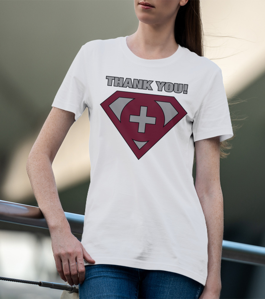 Thank You Superhero Symbol Plus Sign T-Shirt