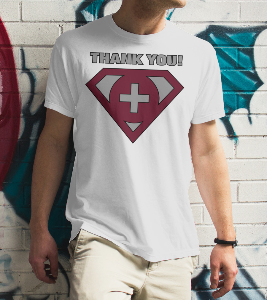 Thank You Superhero Symbol Plus Sign T-Shirt