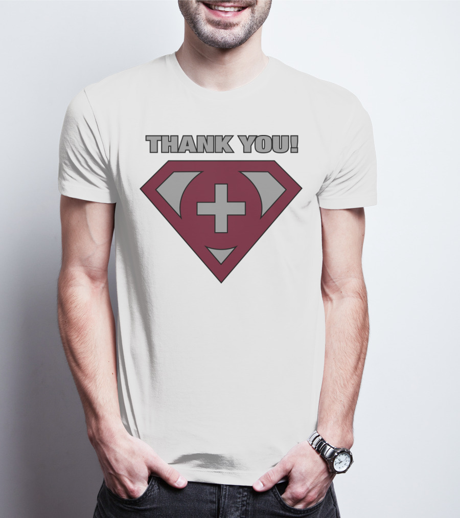 Thank You Superhero Symbol Plus Sign T-Shirt