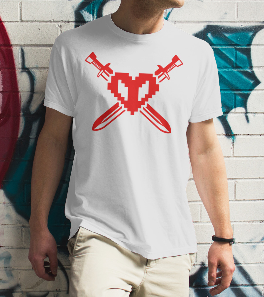 Philza Pixel Heart Crossed Swords Merch T-Shirt