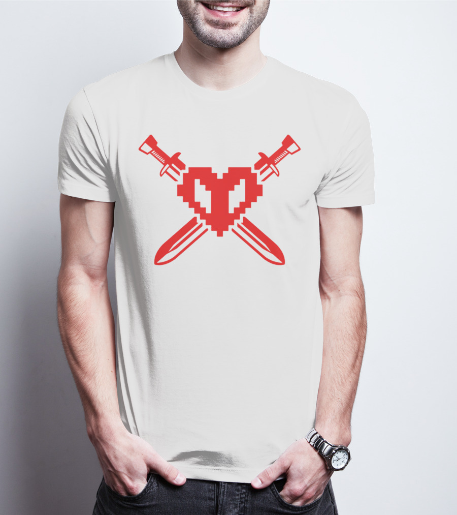 Philza Pixel Heart Crossed Swords Merch T-Shirt