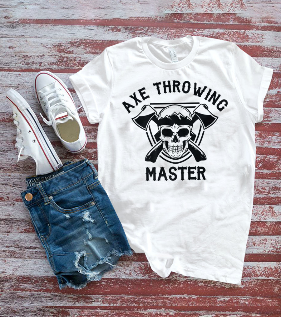 Axe Throwing Master Skull Lumberjack T-Shirt