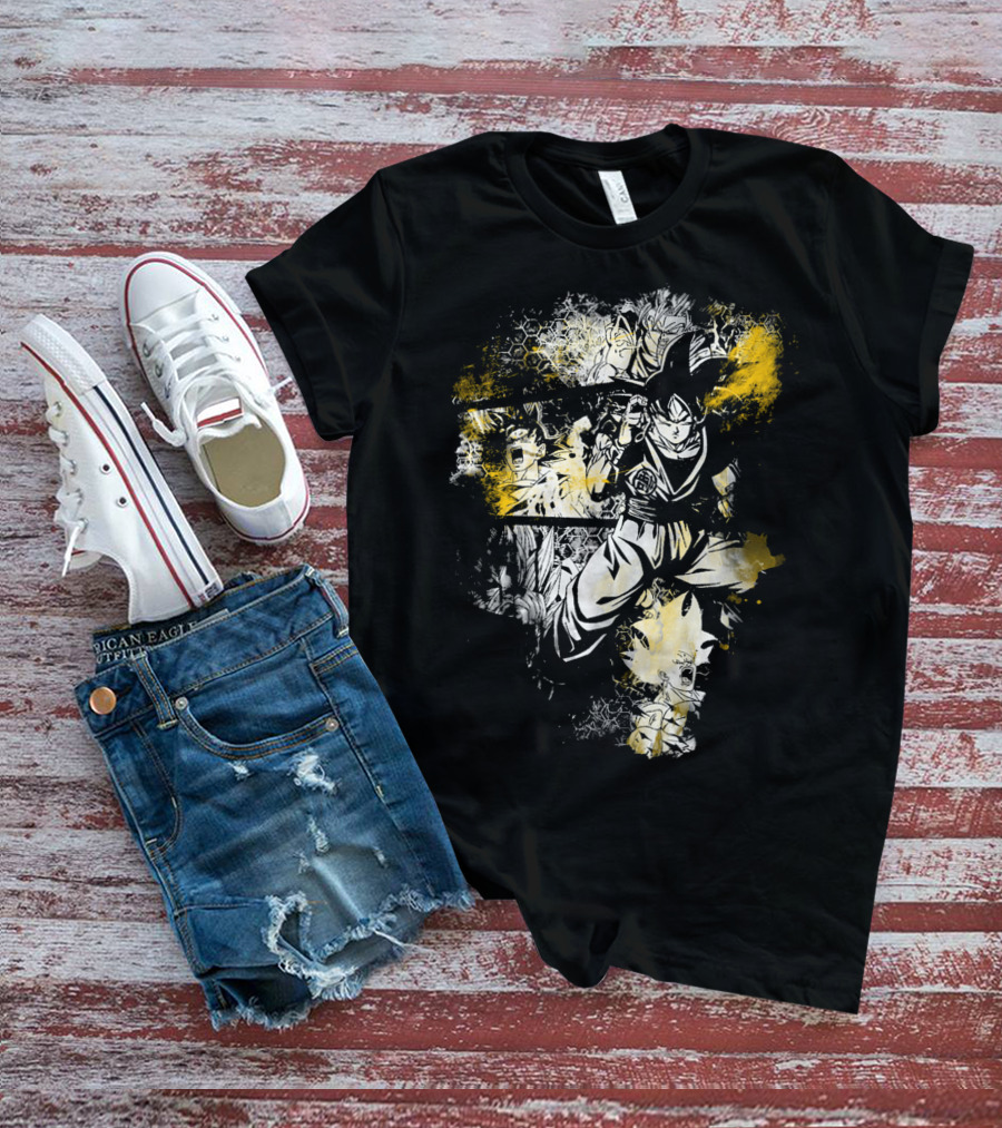 Grunge Instinct Goku Super Saiyan Yellow And Black Elements T-Shirt