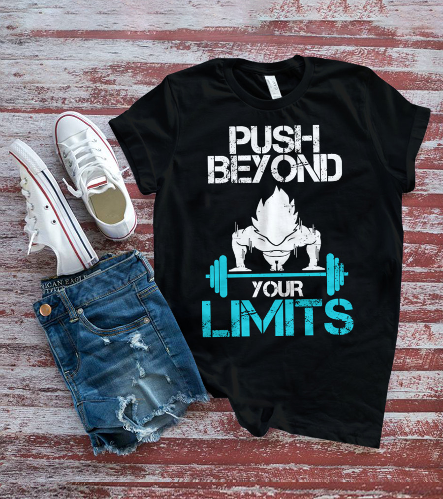 Push Beyond Your Limits Super Saiyan Goku Bench Press Power T-Shirt