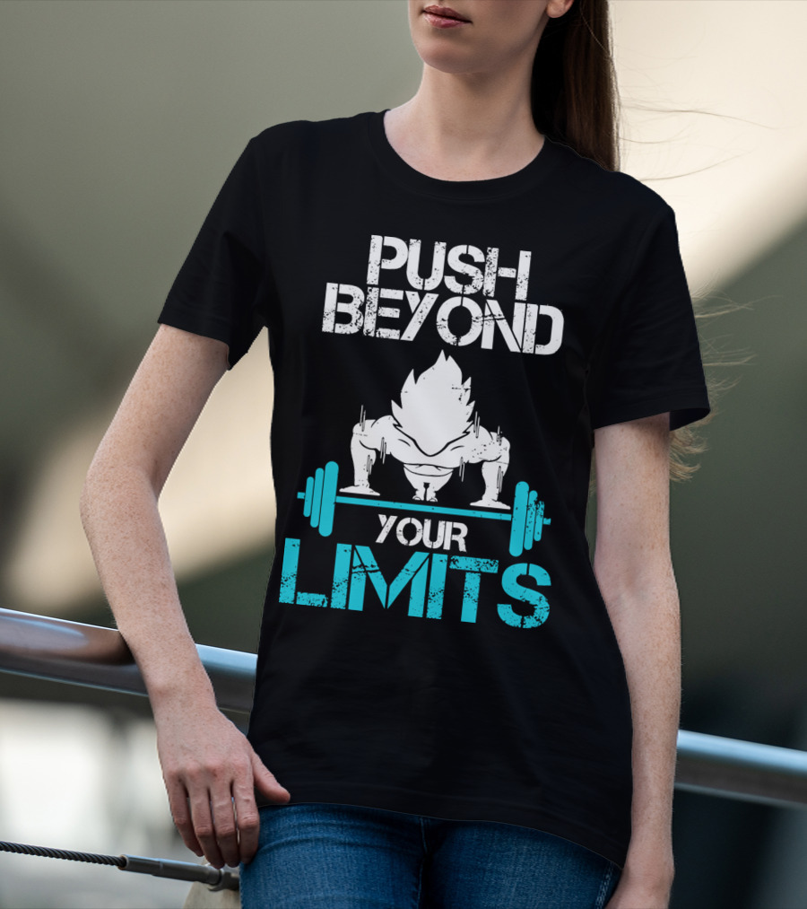 Push Beyond Your Limits Super Saiyan Goku Bench Press Power T-Shirt