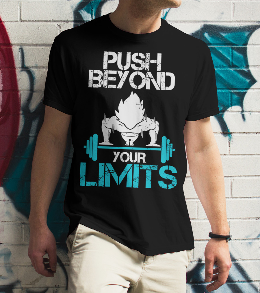 Push Beyond Your Limits Super Saiyan Goku Bench Press Power T-Shirt