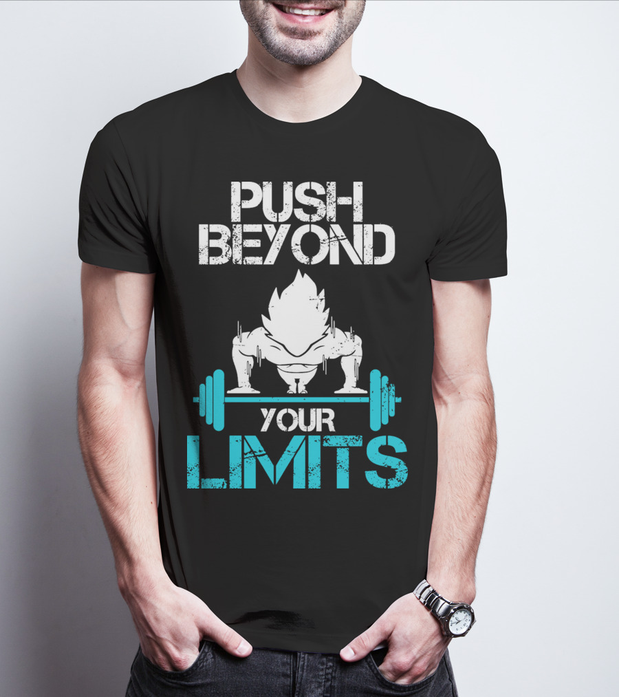 Push Beyond Your Limits Super Saiyan Goku Bench Press Power T-Shirt