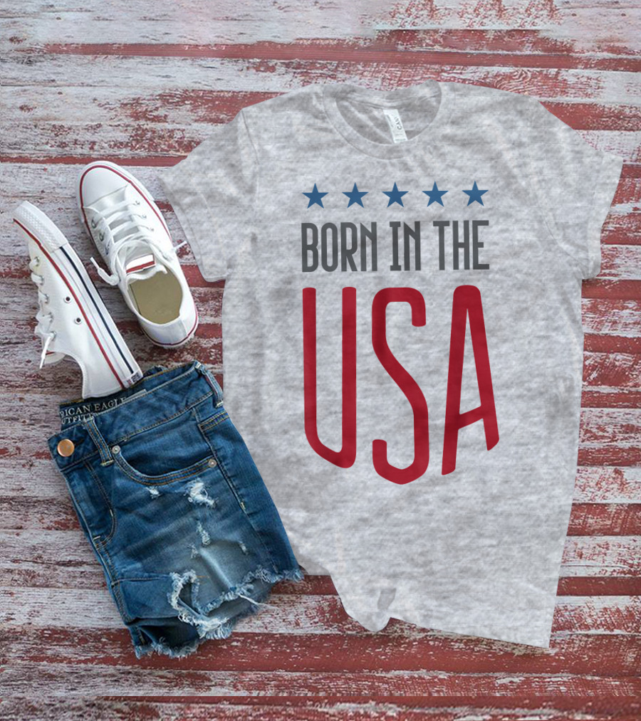 Born In The USA Patriotic Stars Banner T-Shirt