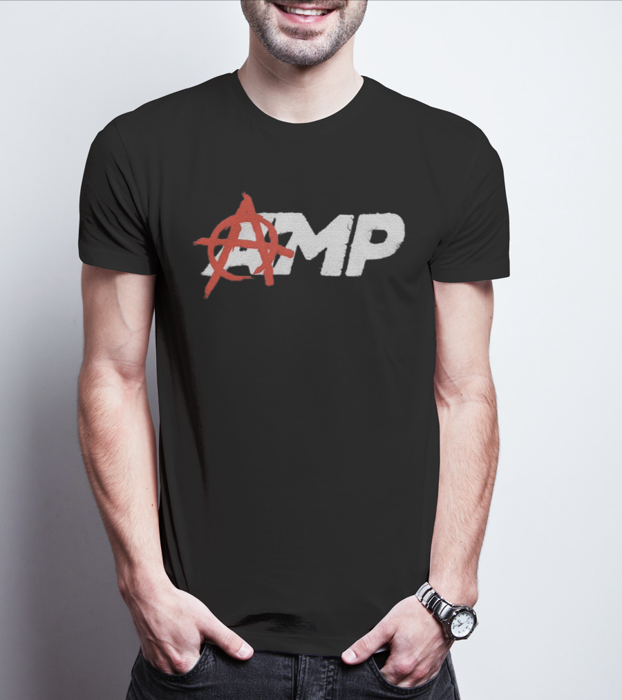 Anarchy Symbol With AMP Text T-Shirt