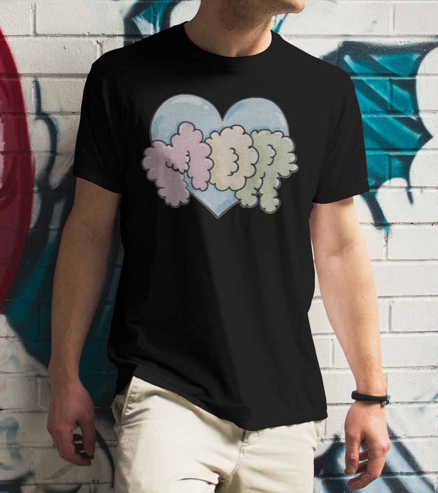 Feid Heart MOR Pastel Cloud Letters T-Shirt