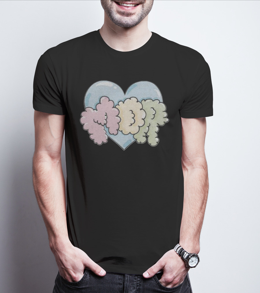 Feid Heart MOR Pastel Cloud Letters T-Shirt