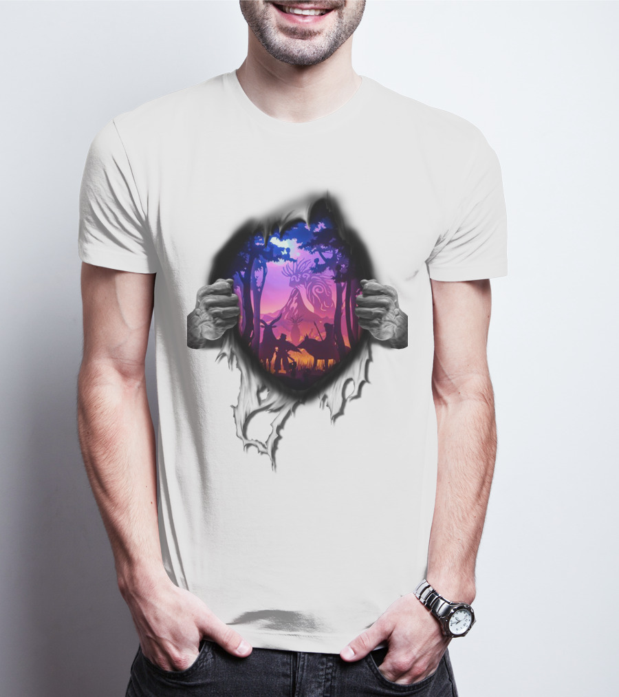 Ghibli Fan Forest Spirit Adventure Scene T-Shirt