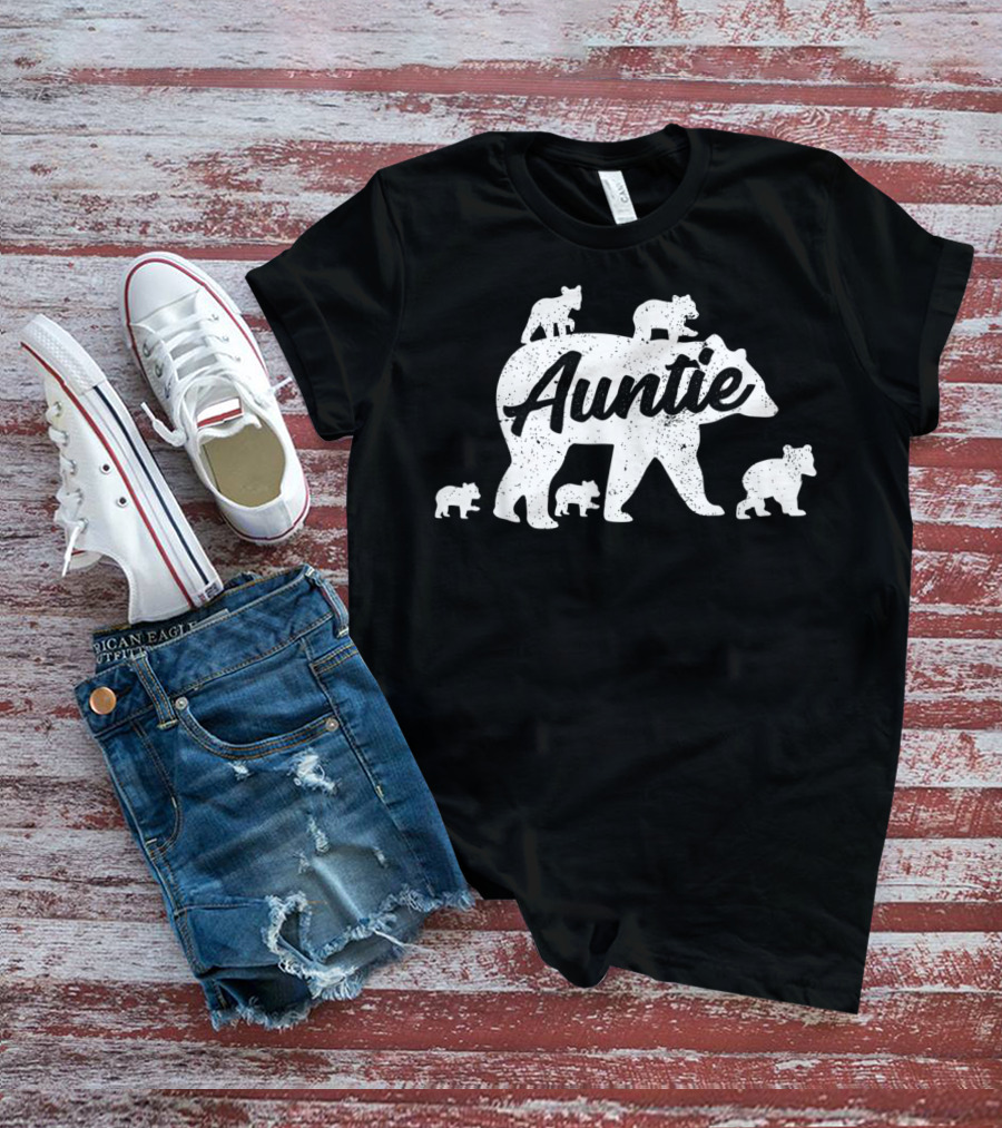 Vintage Auntie Bear With Five Cubs T-Shirt