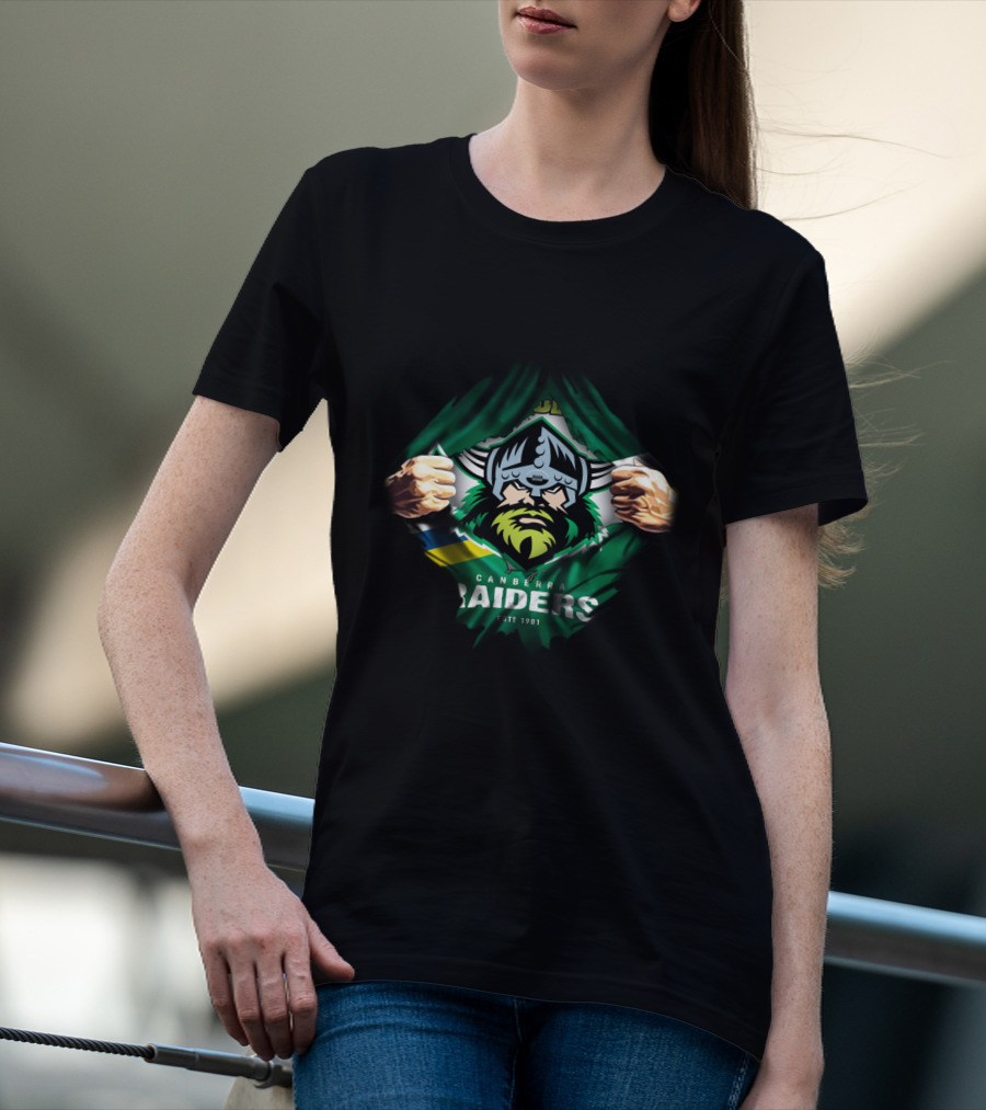 Canberra Raiders Viking Warrior Fan Pride Est 1981 T-Shirt