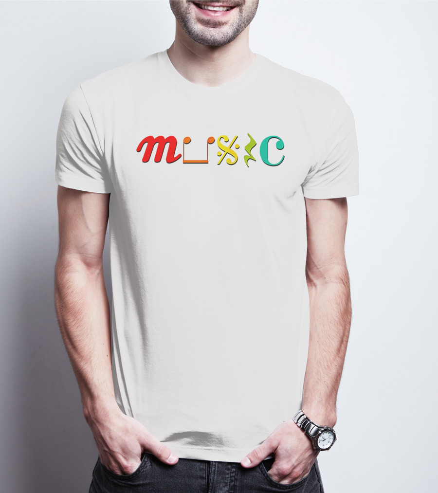 Music Life D2703 Creative Typography T-Shirt